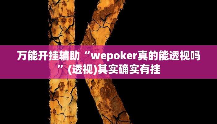 万能开挂辅助“wepoker真的能透视吗”(透视)其实确实有挂