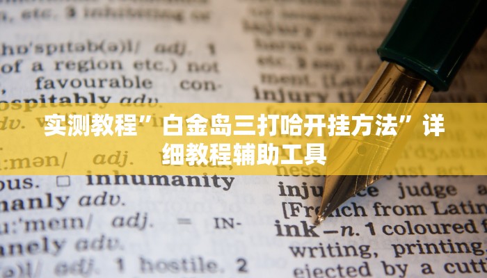 实测教程”白金岛三打哈开挂方法”详细教程辅助工具