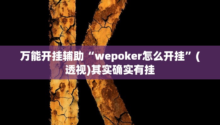 辅助开挂神器“HHpoker可以开挂吗”(透视)其实确实有挂