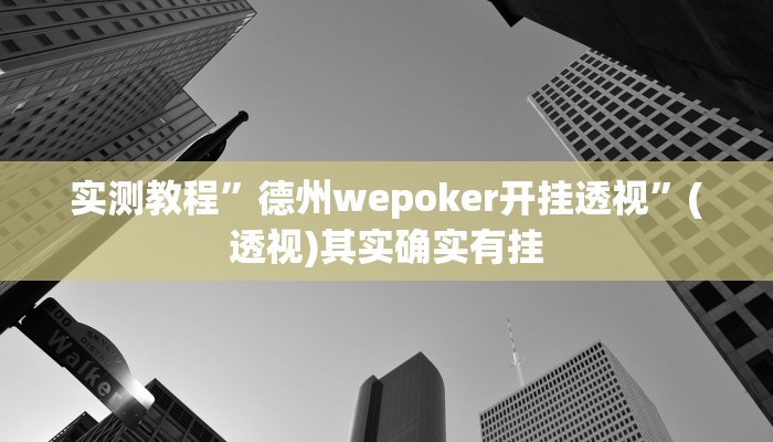 实测教程”德州wepoker开挂透视”(透视)其实确实有挂