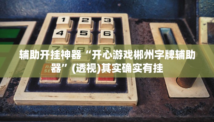 辅助开挂神器“开心游戏郴州字牌辅助器”(透视)其实确实有挂